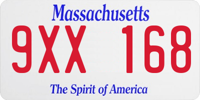 MA license plate 9XX168