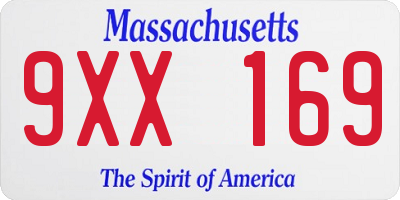 MA license plate 9XX169