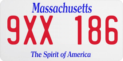 MA license plate 9XX186