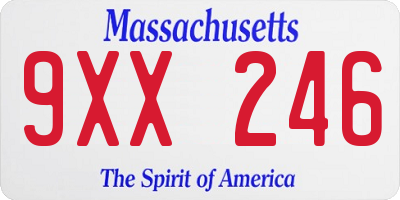 MA license plate 9XX246
