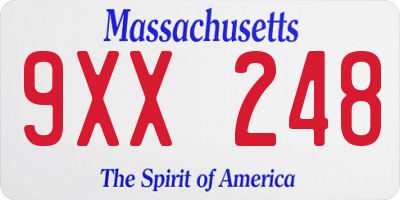 MA license plate 9XX248
