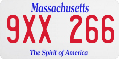 MA license plate 9XX266