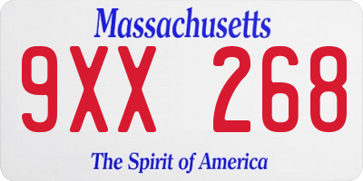 MA license plate 9XX268