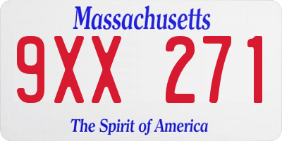 MA license plate 9XX271