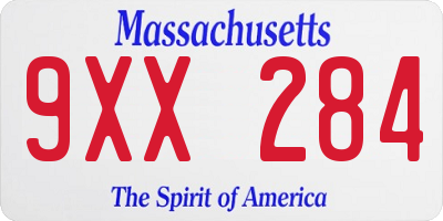 MA license plate 9XX284