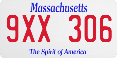 MA license plate 9XX306