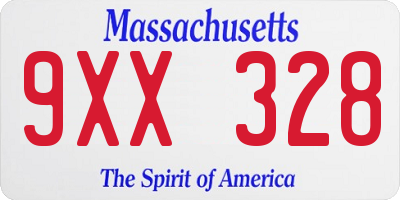 MA license plate 9XX328