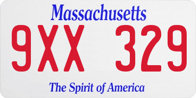 MA license plate 9XX329