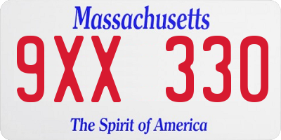 MA license plate 9XX330
