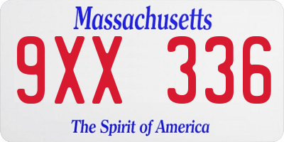 MA license plate 9XX336
