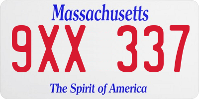 MA license plate 9XX337