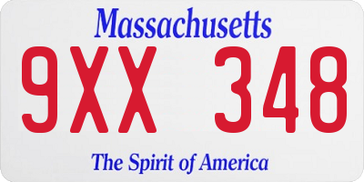 MA license plate 9XX348