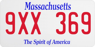 MA license plate 9XX369