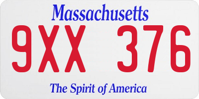 MA license plate 9XX376