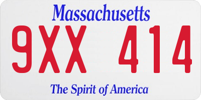 MA license plate 9XX414