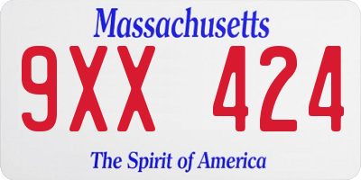 MA license plate 9XX424
