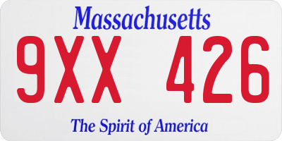 MA license plate 9XX426