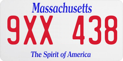 MA license plate 9XX438