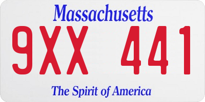 MA license plate 9XX441