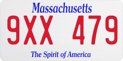 MA license plate 9XX479