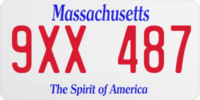 MA license plate 9XX487