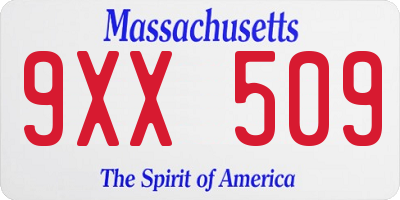 MA license plate 9XX509