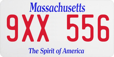 MA license plate 9XX556