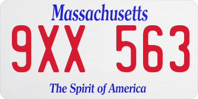MA license plate 9XX563