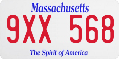 MA license plate 9XX568