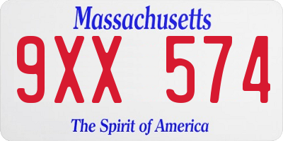MA license plate 9XX574