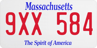 MA license plate 9XX584