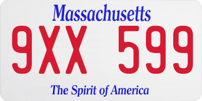 MA license plate 9XX599