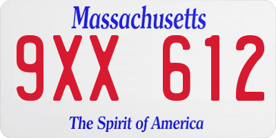 MA license plate 9XX612