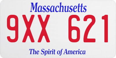 MA license plate 9XX621