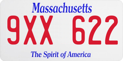 MA license plate 9XX622