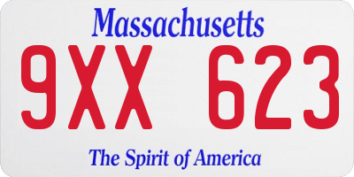 MA license plate 9XX623