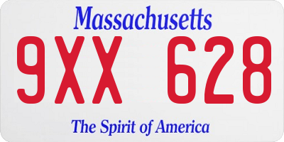 MA license plate 9XX628