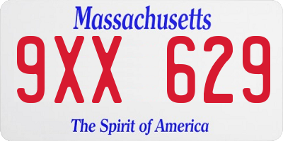 MA license plate 9XX629