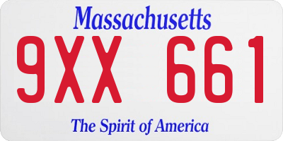 MA license plate 9XX661