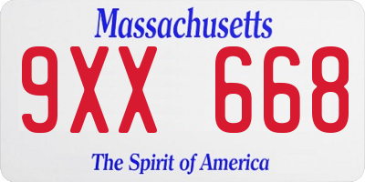 MA license plate 9XX668