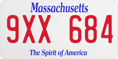 MA license plate 9XX684