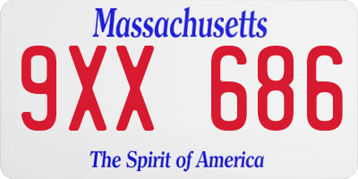 MA license plate 9XX686