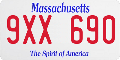 MA license plate 9XX690