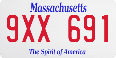 MA license plate 9XX691