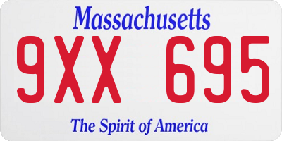 MA license plate 9XX695