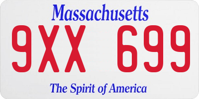 MA license plate 9XX699
