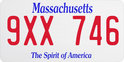 MA license plate 9XX746