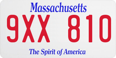 MA license plate 9XX810