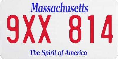 MA license plate 9XX814