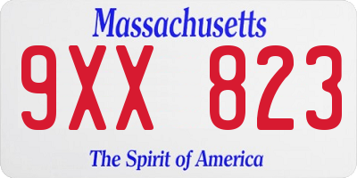 MA license plate 9XX823